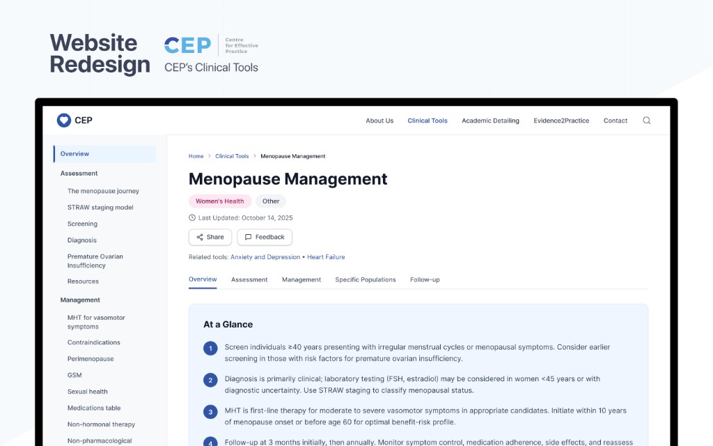 CEP Clinical Tools Redesign